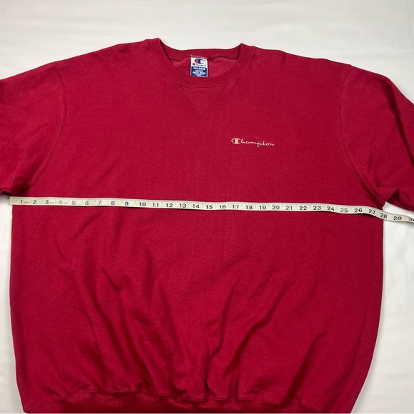 Vtg Champion Mens Crewneck Sweatshirt 2XL 90s Script Embroidered Burgundy B6 - Picture 6 of 7